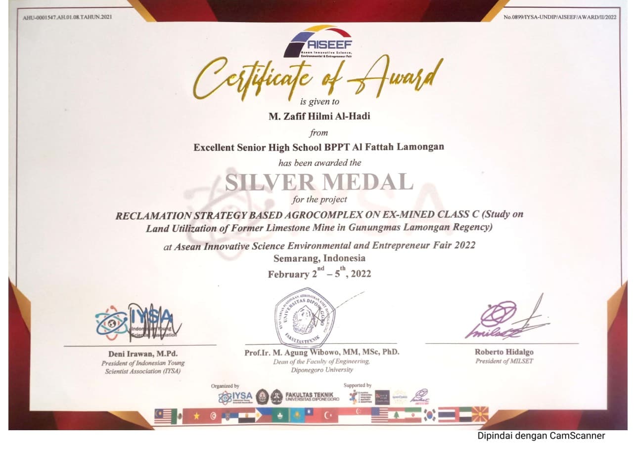 Medali Perak - ASEAN Innovative Science Environmental and Entrepreneur Fair (AISEEF) 2022 thumbnail